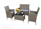 Rattan-Garten-Möbel-Satz Soem-ODM 4-teiliger, Weidenpatio-Tabelle und Stühle